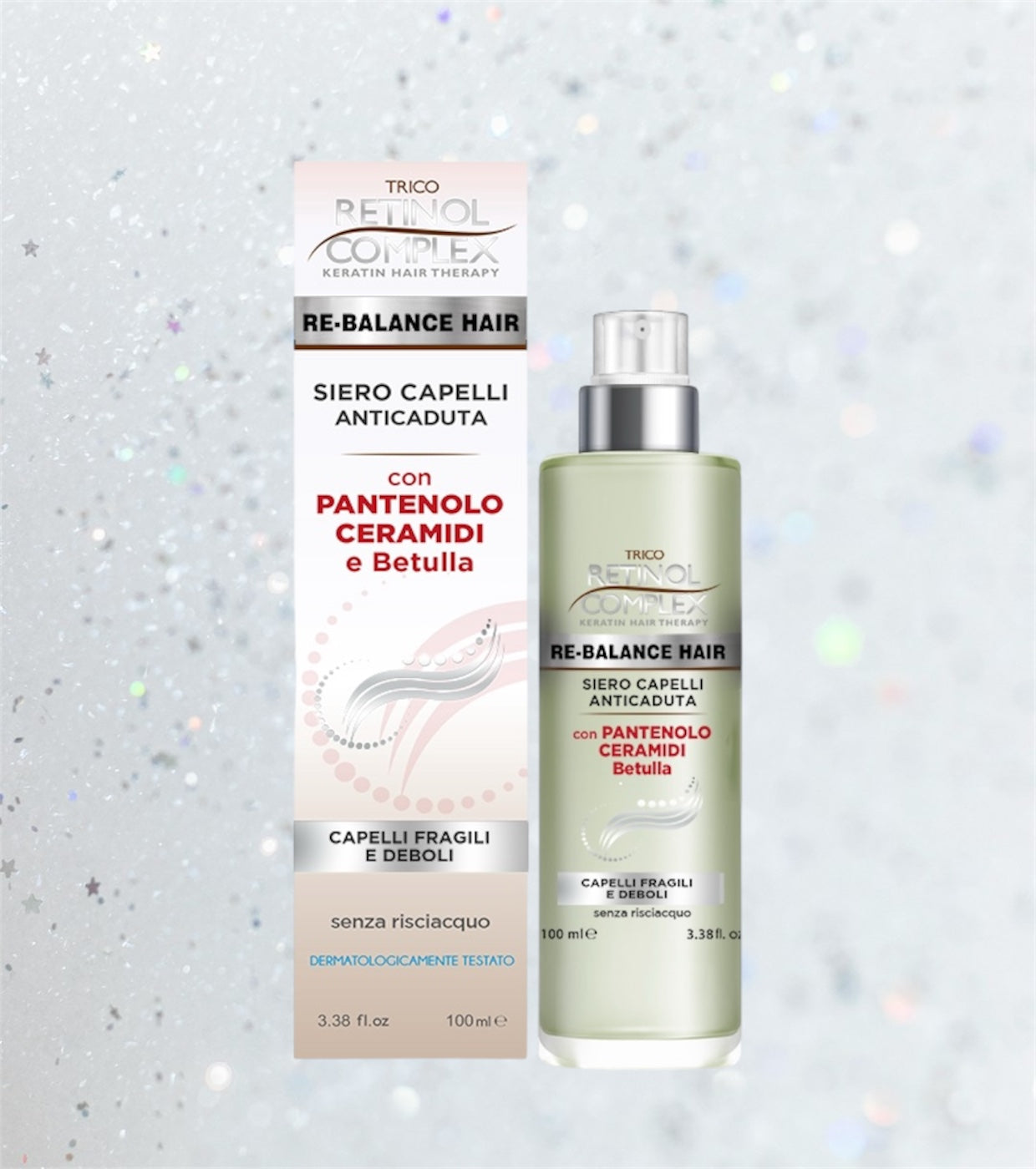 Siero capelli anticaduta con pantenolo ceramidi e betulla 100 ml