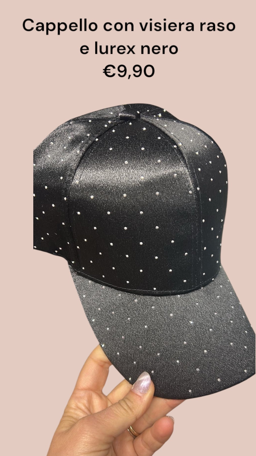 Cappello nero strass