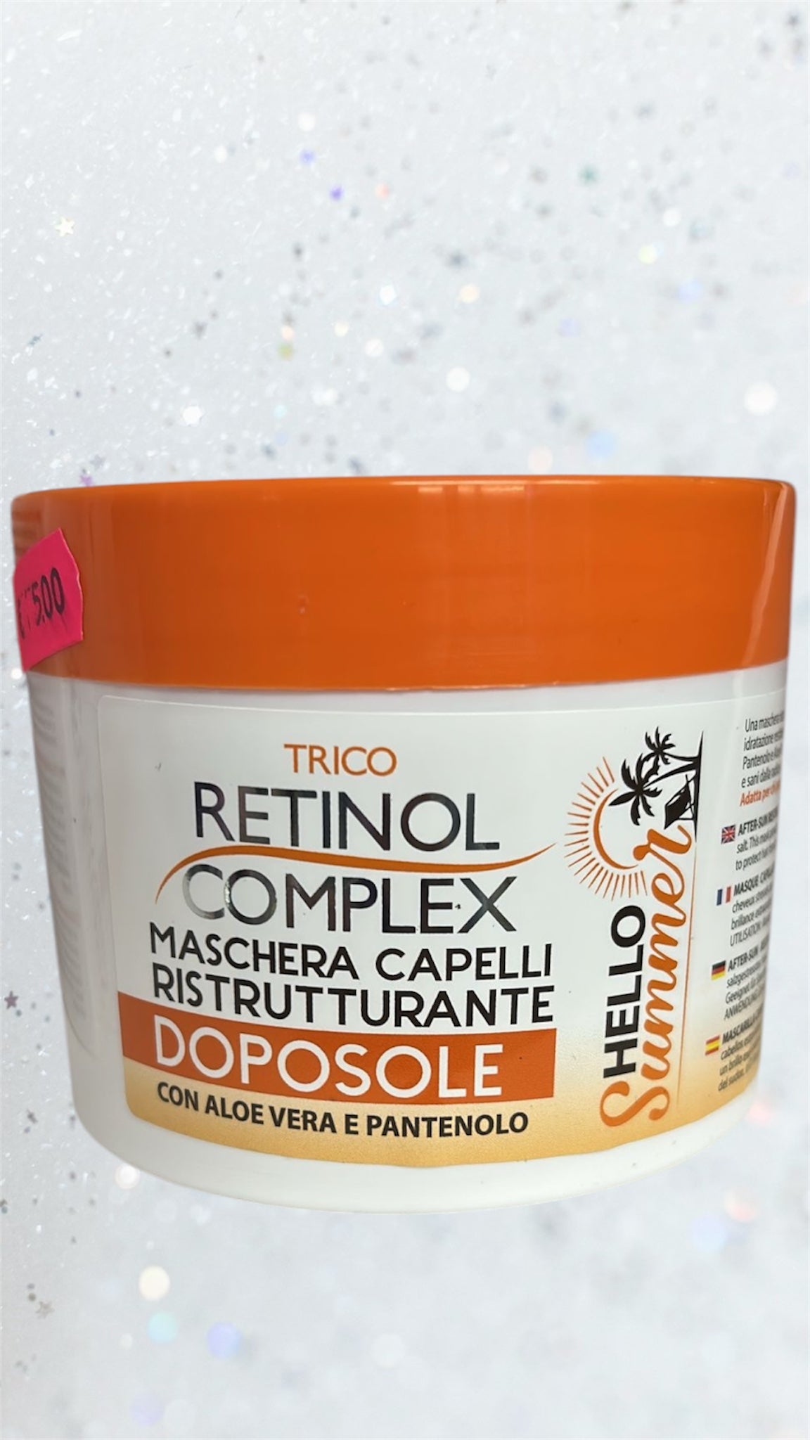 Maschera capelli ristrutturante dopo sole con aloe vera e pantenolo