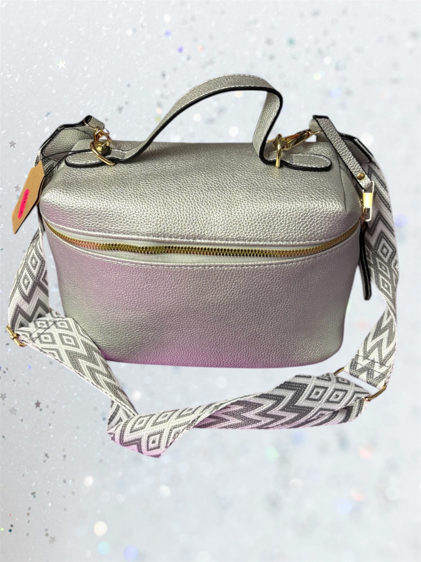 Bauletto geometrico argento