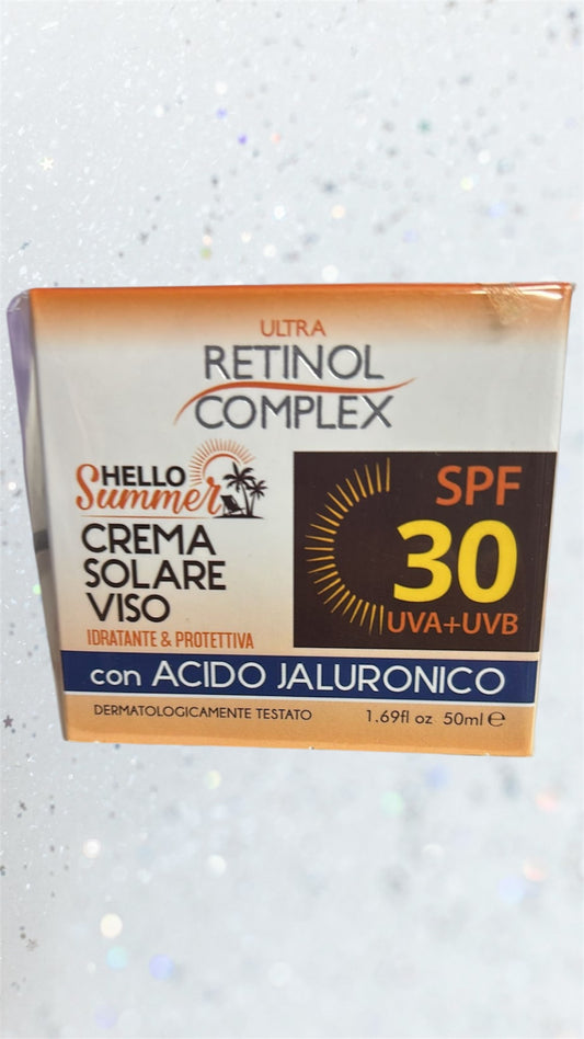 Crema solare viso protezione uva+uvb 30 acido ialuronico