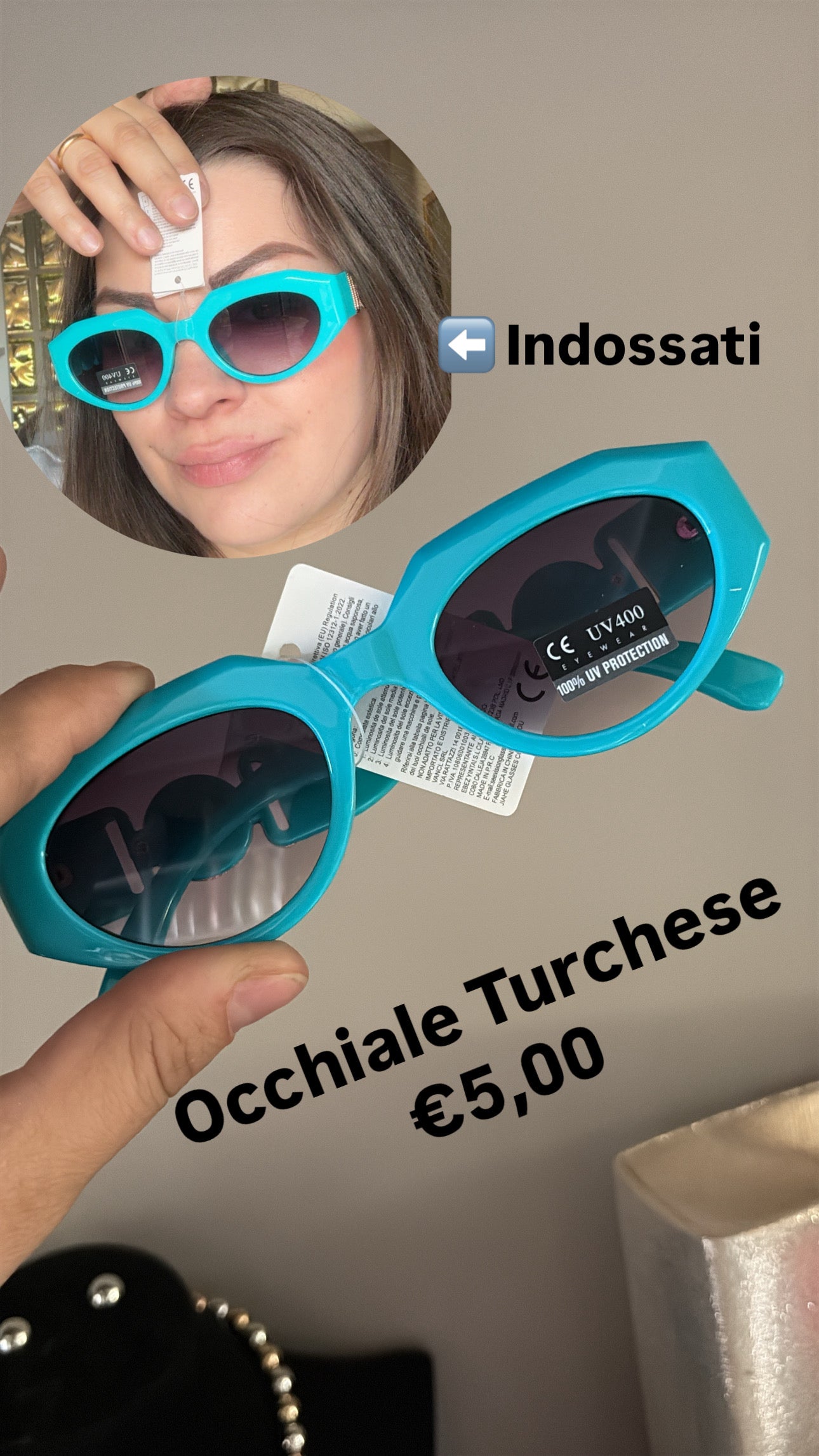 Occhiali turchese