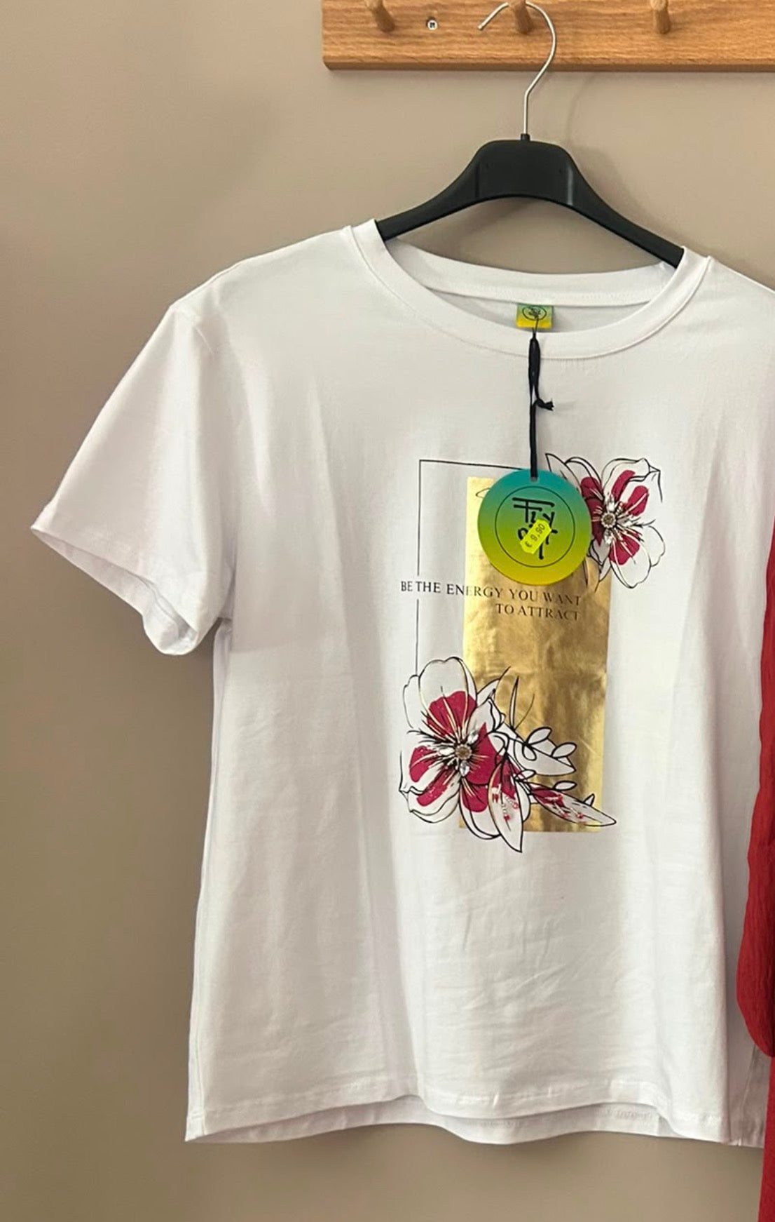 T shirt taglia unica fiorì e oro