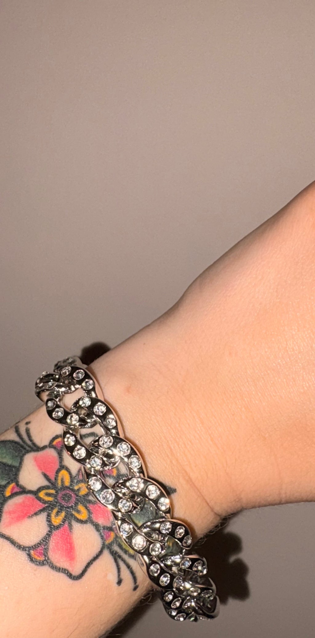 Bracciale catena con strass