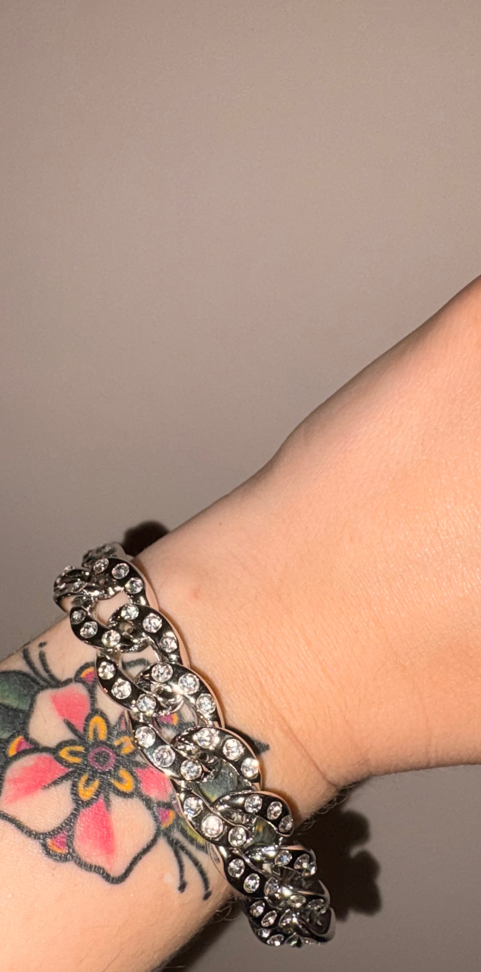 Bracciale catena con strass