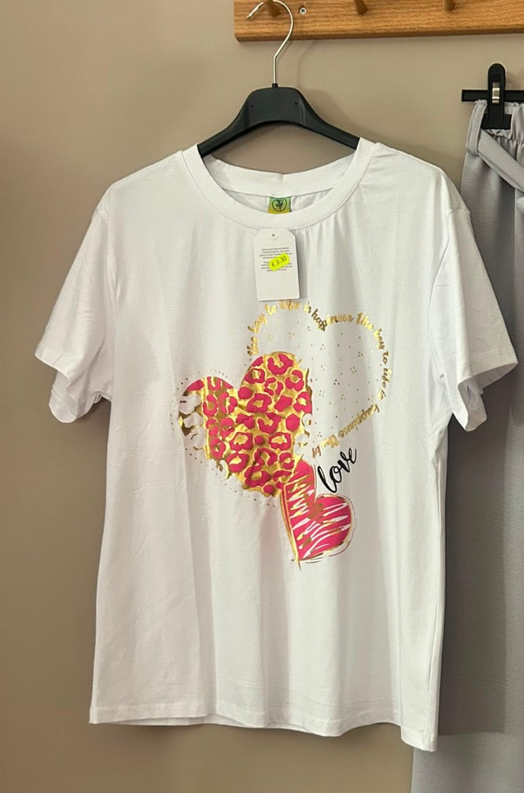 T shirt taglia unica cuore maculato