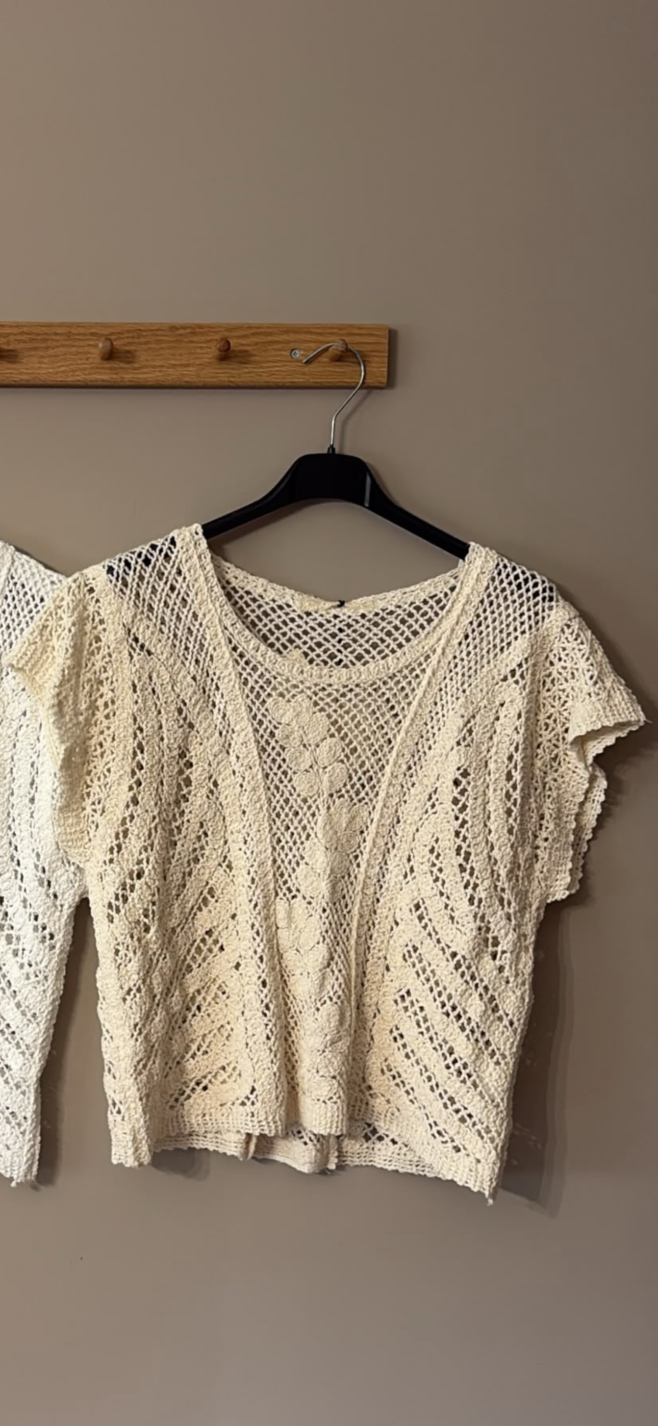 Maglia traforata burro taglia unica