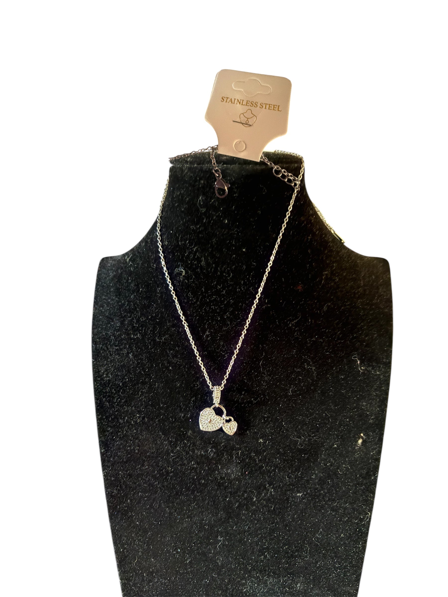 Collana acciaio doppio cuore